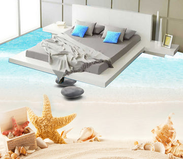 3D Beautiful Beach 599 Floor Mural  Wallpaper Murals Rug & Mat Print Epoxy waterproof bath floor