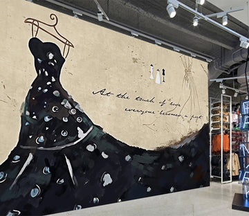 3D Black Dress WG179 Wall Murals