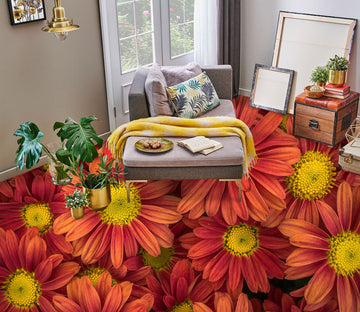 3D Red Chrysanthemum 1516 Floor Mural  Wallpaper Murals Self-Adhesive Removable Print Epoxy