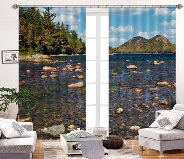 3D Stone River Water 62149 Kathy Barefield Curtain Curtains Drapes
