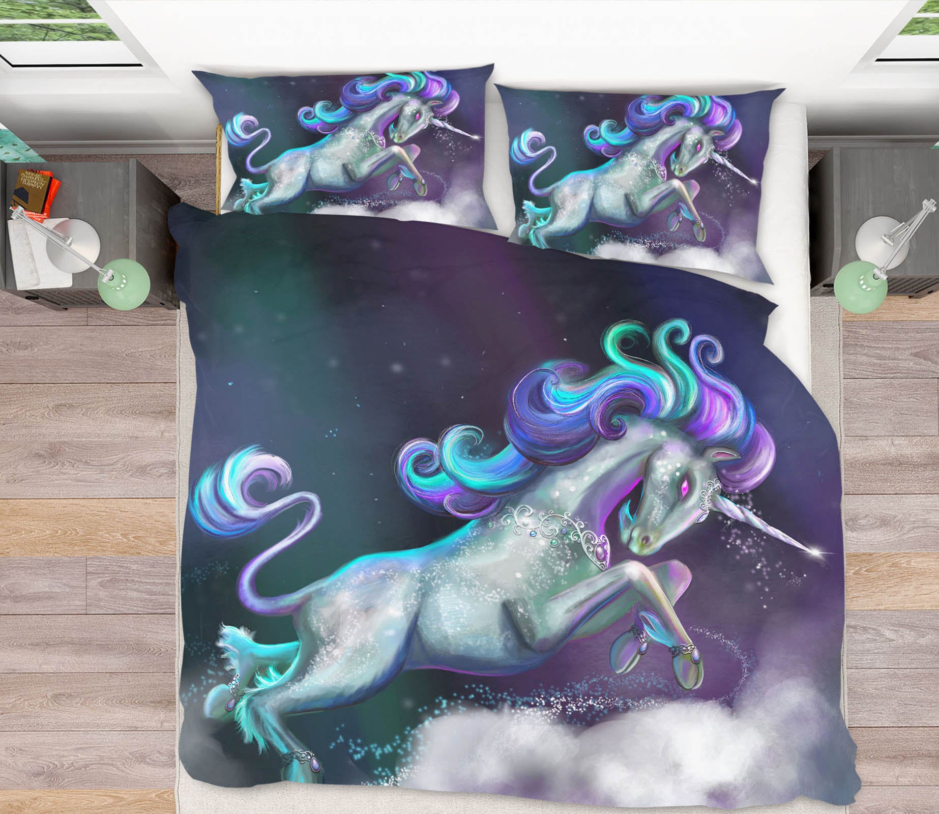 3D Cute Unicorn 114 Rose Catherine Khan Bedding Bed Pillowcases Quilt
