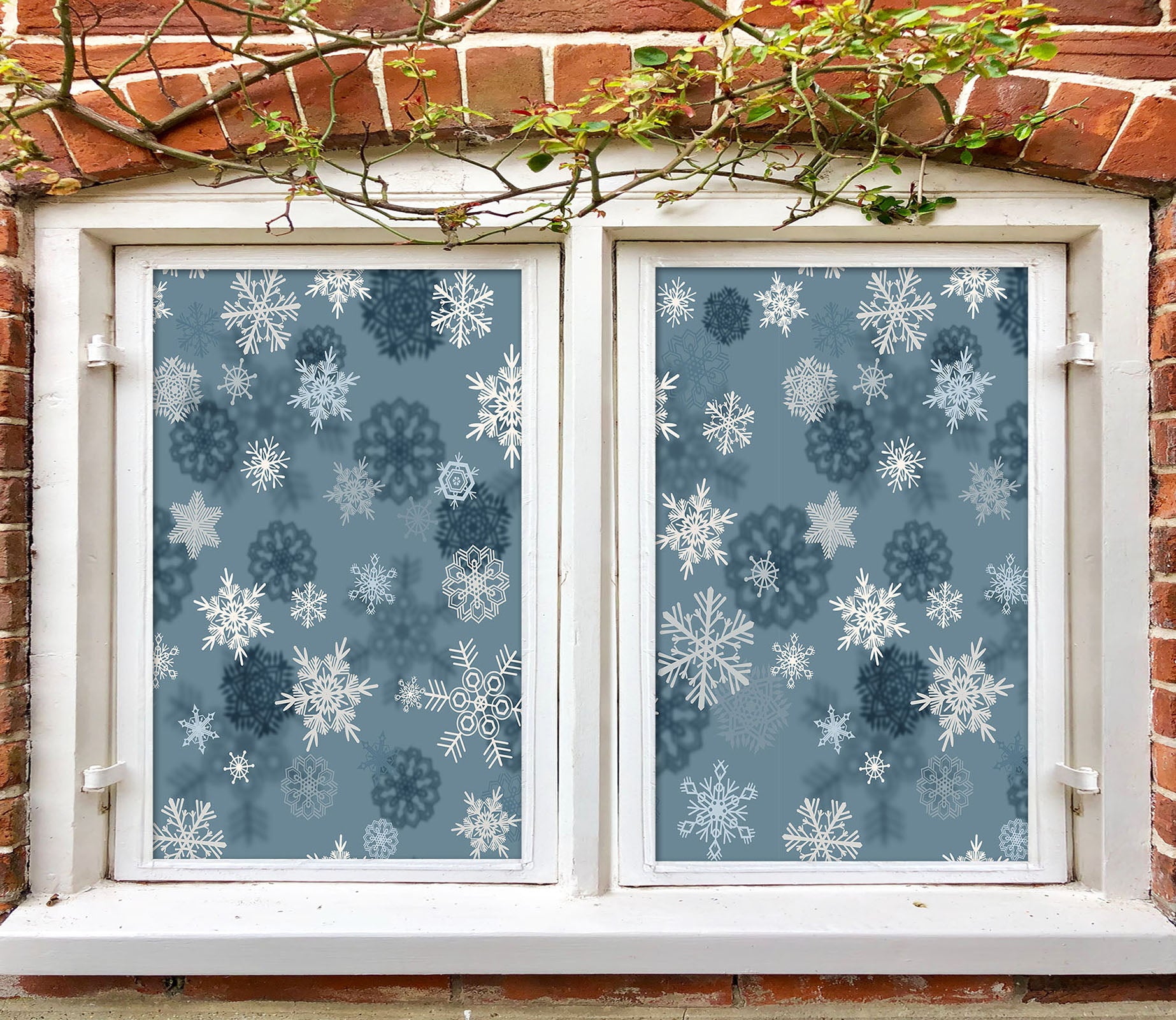 3D Snowflake Pattern 394 Window Film Print Sticker Cling Stained Glass UV Block