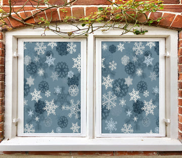 3D Snowflake Pattern 394 Window Film Print Sticker Cling Stained Glass UV Block