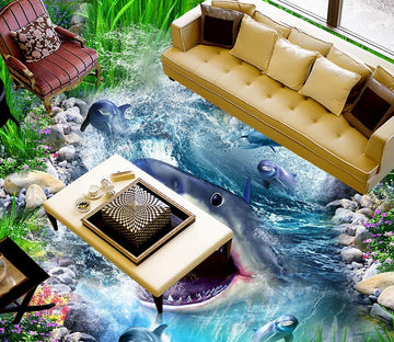 3D Ferocious Shark 537 Floor Mural  Wallpaper Murals Rug & Mat Print Epoxy waterproof bath floor