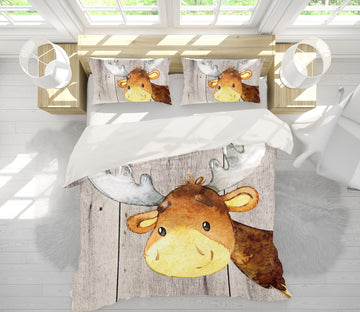 3D Yellow Reindeer 245 Uta Naumann Bedding Bed Pillowcases Quilt
