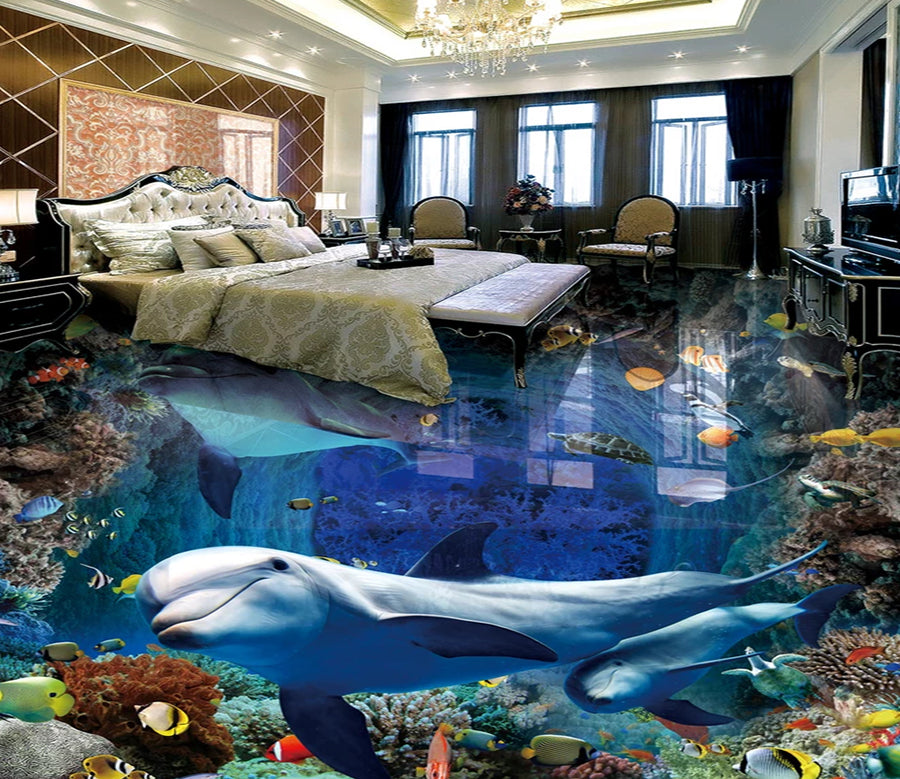 3D Clear Sea Bottom 509 Floor Mural  Wallpaper Murals Rug & Mat Print Epoxy waterproof bath floor