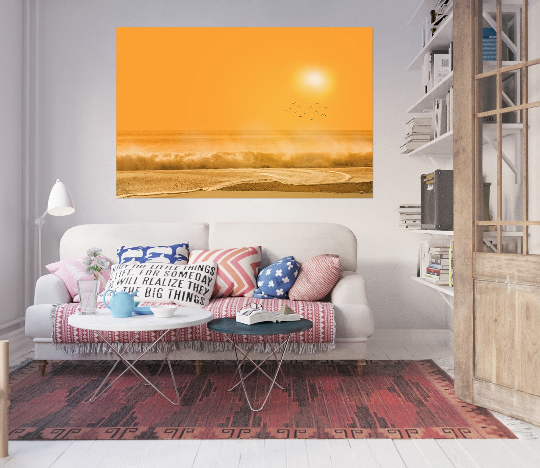 3D Sunset Sea 112 Marco Carmassi Wall Sticker