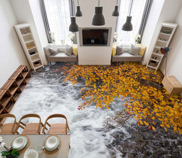 3D Fallen Leaves On Water 1075 Floor Mural  Wallpaper Murals Self-Adhesive Removable Print Epoxy