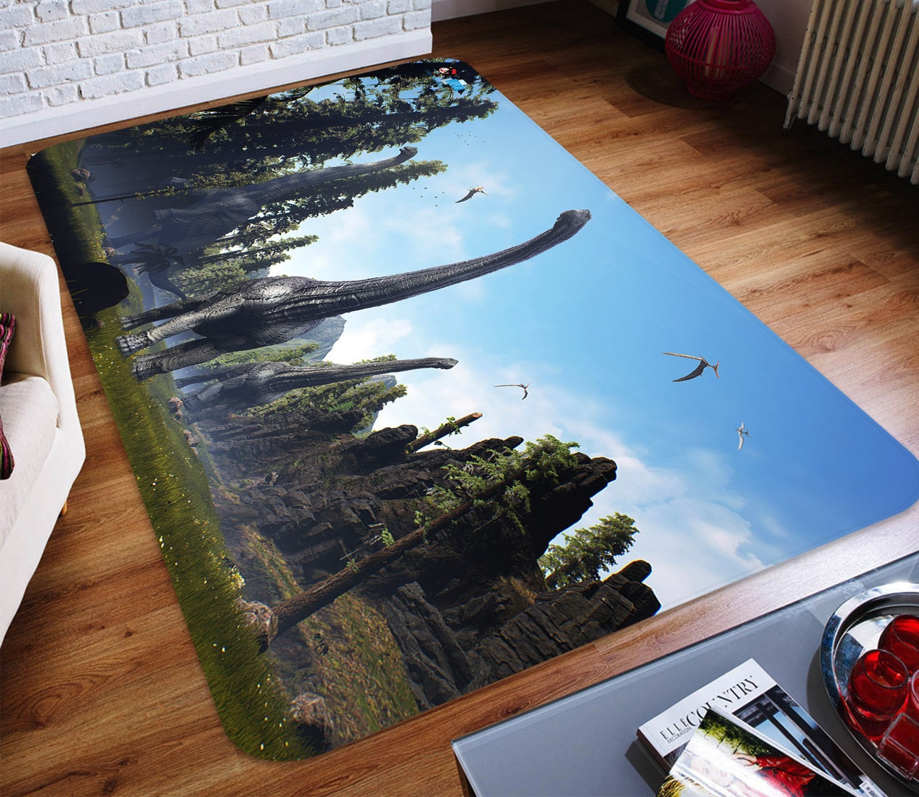 3D Forest Brontosaurus 51 Non Slip Rug Mat Mat AJ Creativity Home 