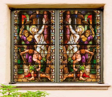 3D Tortured Religion 237 Window Film Print Sticker Cling Stained Glass UV Block
