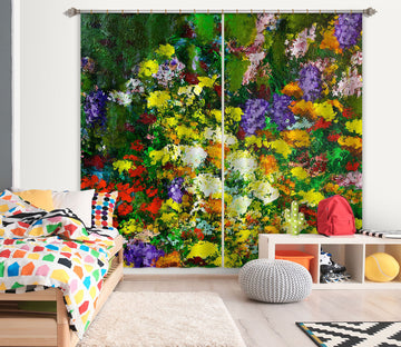 3D Bright Flowers 197 Allan P. Friedlander Curtain Curtains Drapes