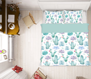 3D Blue Cactus 079 Uta Naumann Bedding Bed Pillowcases Quilt