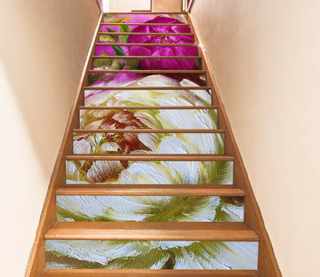 3D Large White Flowers 2034 Skromova Marina Stair Risers