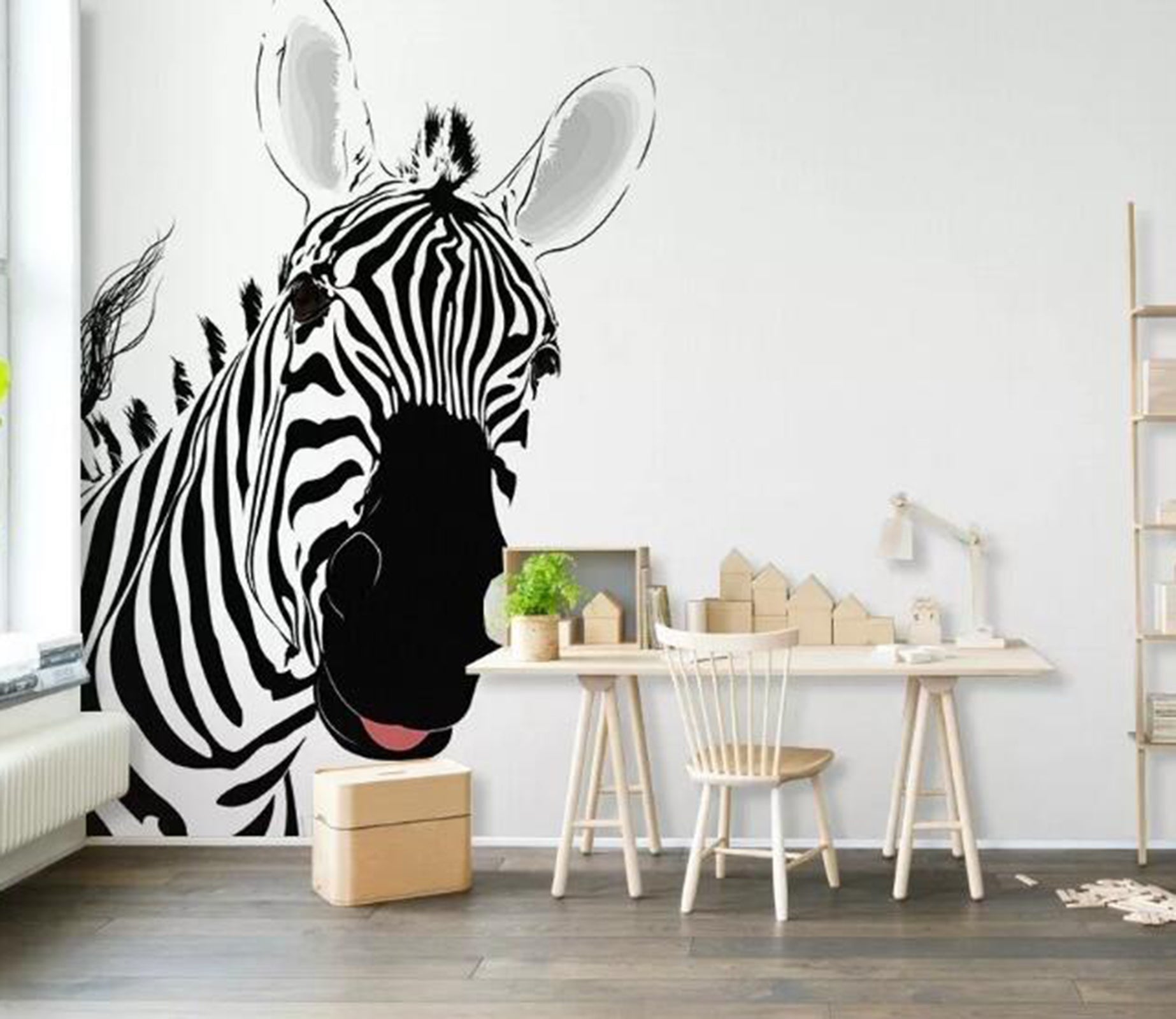 3D Zebra Head WG61 Wall Murals Wallpaper AJ Wallpaper 2 