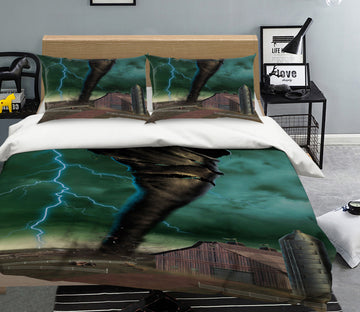 3D Tornado Breakthrough 092 Bed Pillowcases Quilt Exclusive Designer Vincent