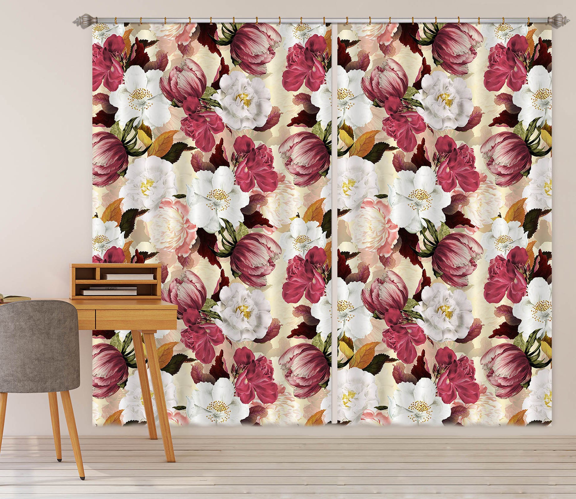 3D Painted Flowers 168 Uta Naumann Curtain Curtains Drapes
