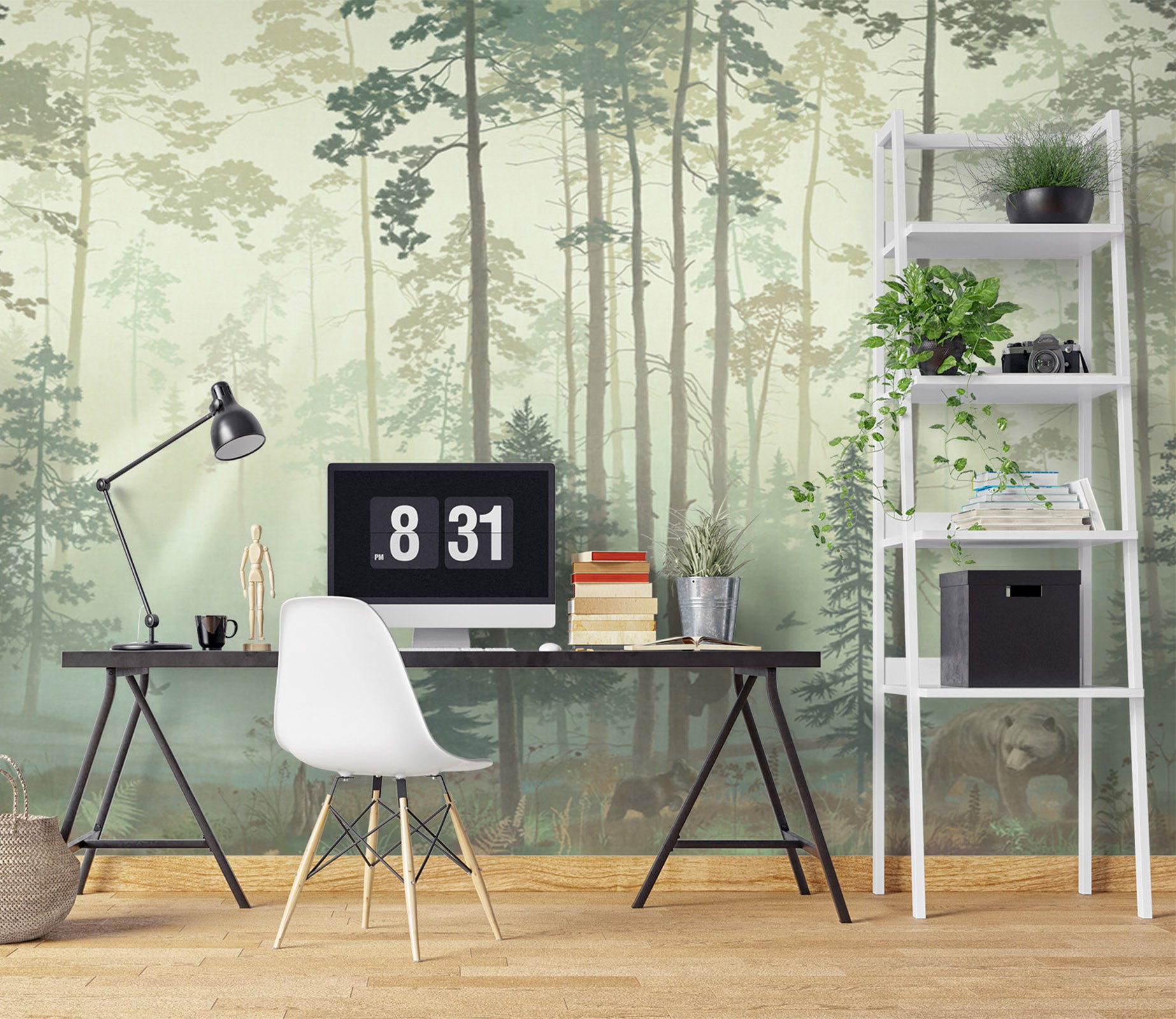 3D Forest Bear 1562 Wall Murals