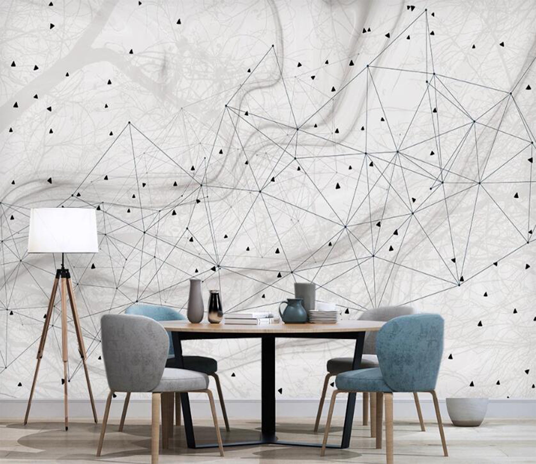 3D Black Dot Line Link 2485 Wall Murals