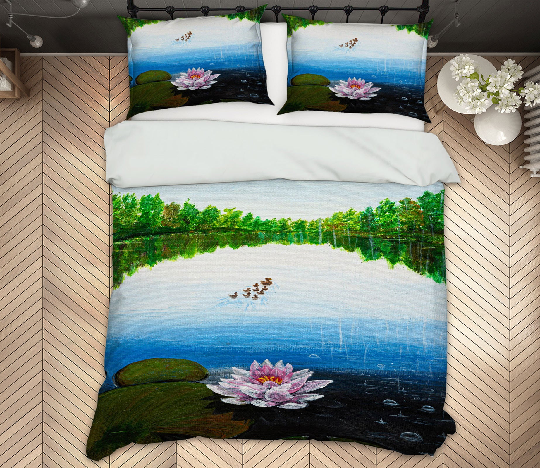 3D Lotus 1759 Marina Zotova Bedding Bed Pillowcases Quilt