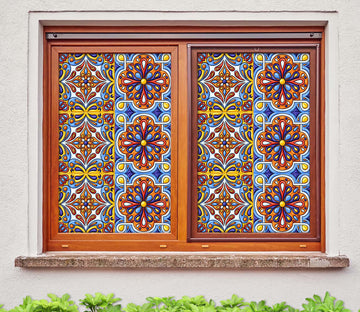 3D Lace Pattern 099 Window Film Print Sticker Cling Stained Glass UV Block