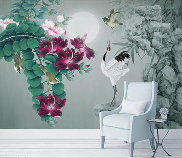 3D Flower Bird WC63 Wall Murals Wallpaper AJ Wallpaper 2 