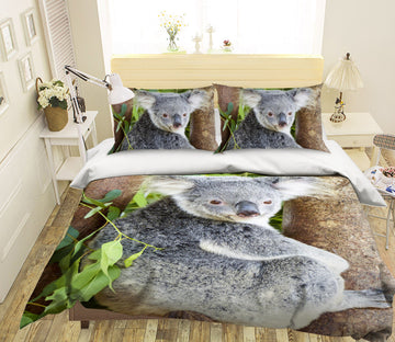 3D Koala Tree 080 Bed Pillowcases Quilt