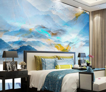 3D Light Blue Wonderland Mountains 2115 Wall Murals