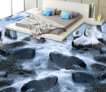 3D Frozen Stone 589 Floor Mural  Wallpaper Murals Rug & Mat Print Epoxy waterproof bath floor
