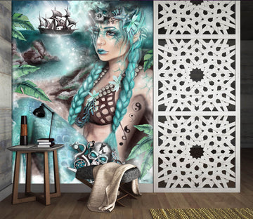 3D Mermaid Woman 8446 Sheena Pike Wall Mural Wall Murals