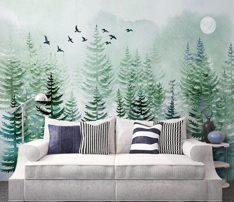 3D Beautiful Green Forest 873 Wall Murals
