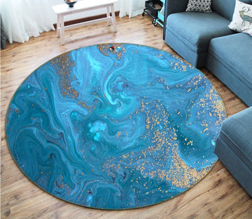 3D Blue Background Flowing 106 Round Non Slip Rug Mat Mat AJ Creativity Home 