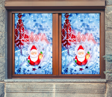 3D Santa Claus Ornaments 30018 Christmas Window Film Print Sticker Cling Stained Glass Xmas