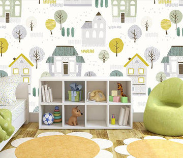 3D Childlike Houses And Woods 2239 Wall Murals