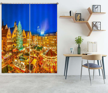 3D Golden House 53085 Christmas Curtains Drapes Xmas