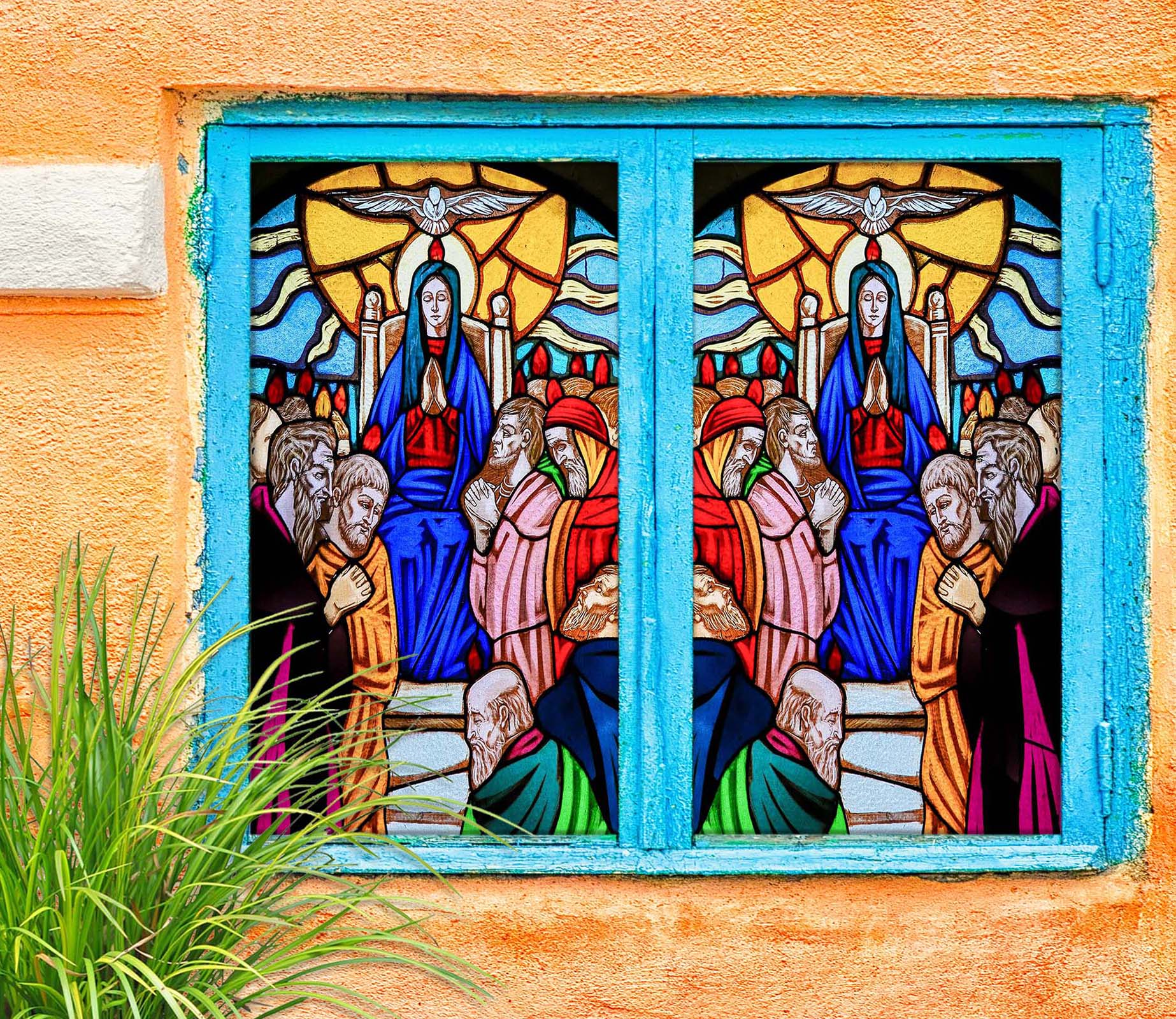 3D Throne Believers 091 Window Film Print Sticker Cling Stained Glass UV Block