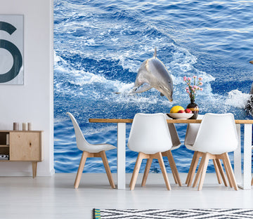 3D Dolphin Jumping 118 Wall Murals