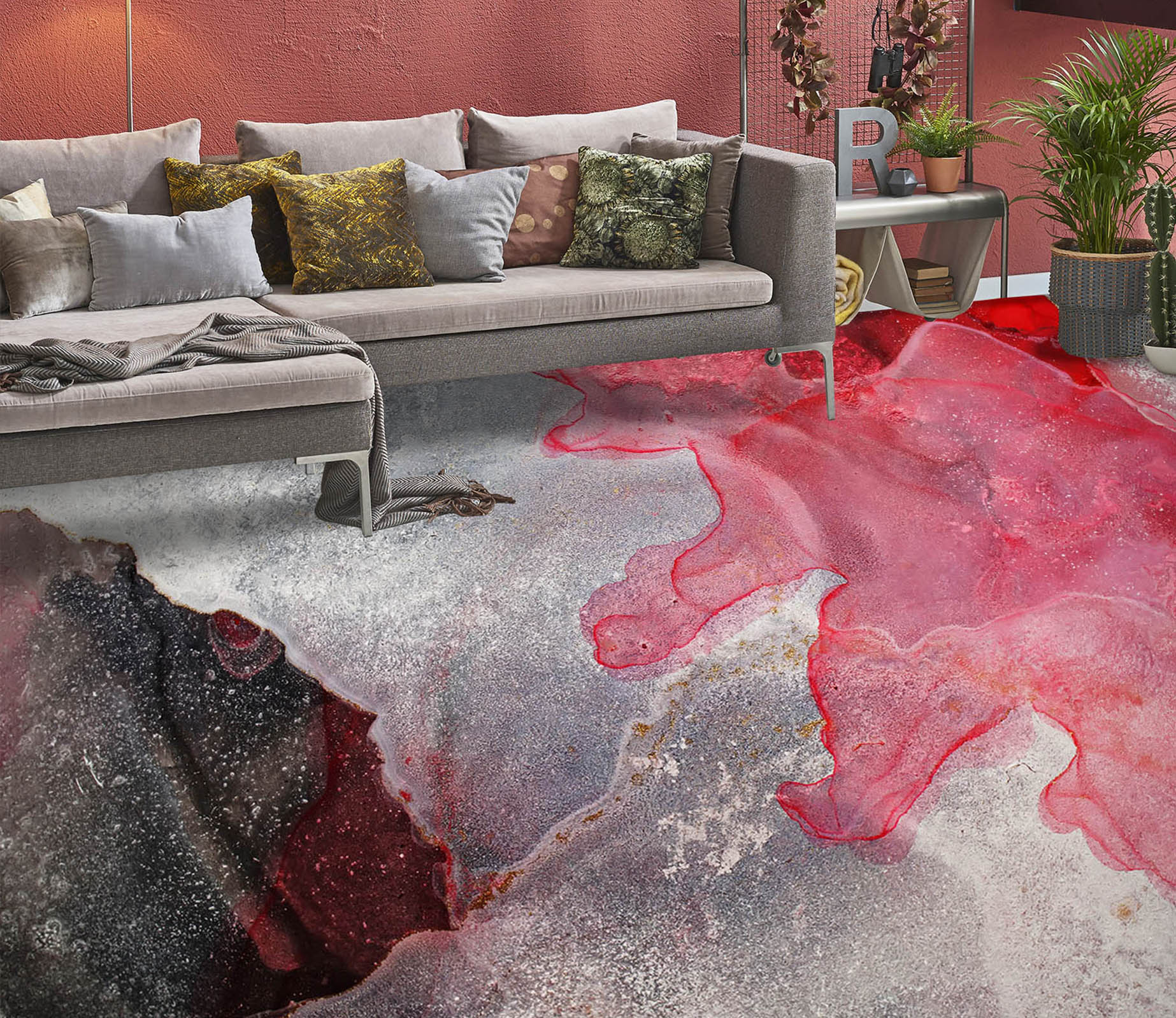 3D Pink And White Layered 911 Floor Mural  Wallpaper Murals Rug & Mat Print Epoxy waterproof bath floor