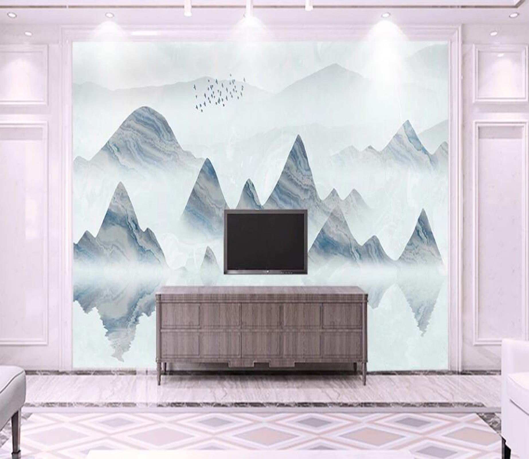 3D Rolling Beautiful Mountains 2104 Wall Murals