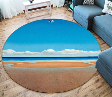 3D Beach 11097 Matthew Holden Bates Rug Round Non Slip Rug Mat