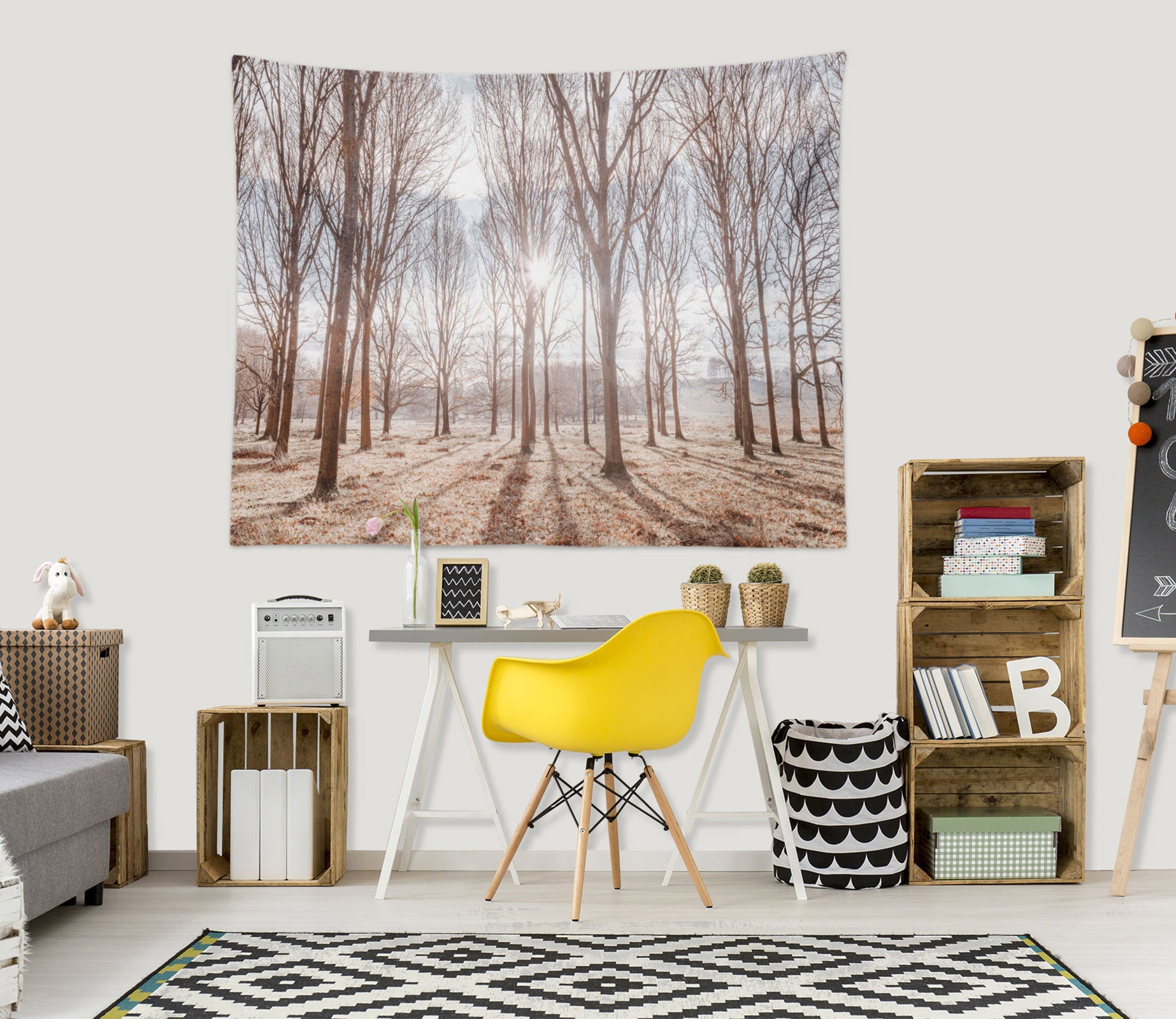 3D Woods Sunshine 116164 Assaf Frank Tapestry Hanging Cloth Hang