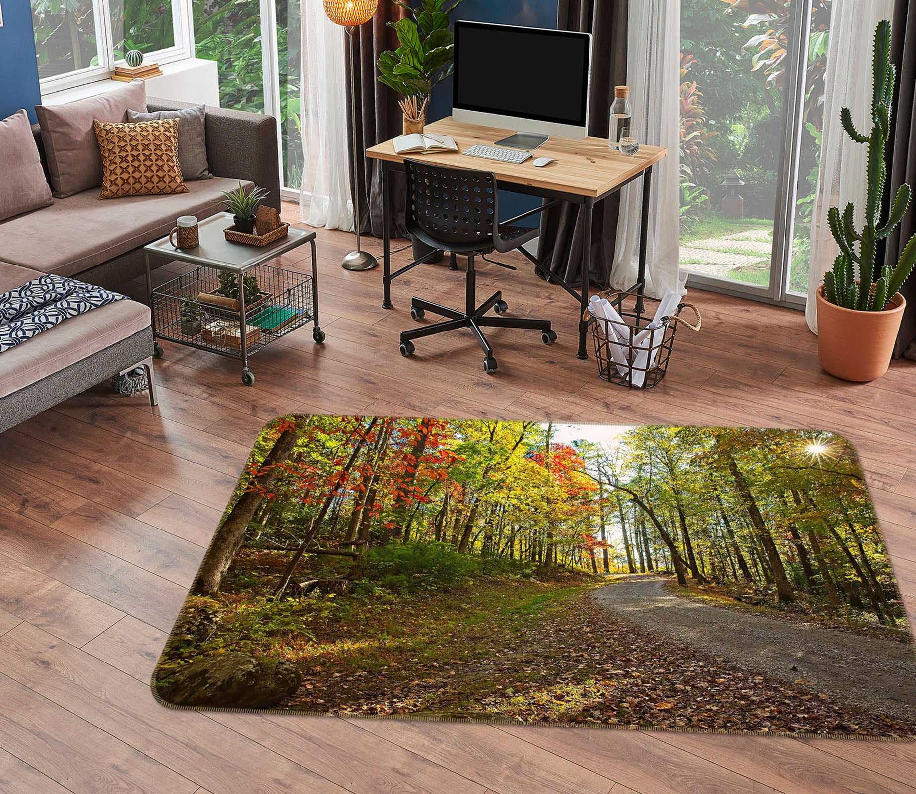 3D Forest Park 1116 Kathy Barefield Rug Non Slip Rug Mat