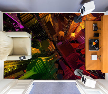 3D Colorful Fashion City 048 Floor Mural