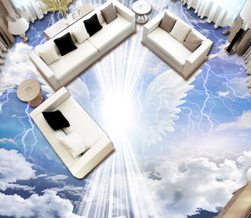 3D Thunder Feather 476 Floor Mural  Wallpaper Murals Rug & Mat Print Epoxy waterproof bath floor