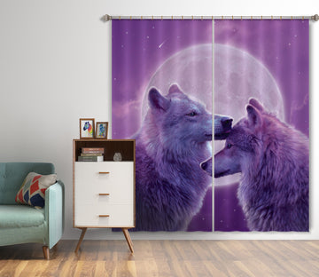 3D Loving Wolves 049 Vincent Hie Curtain Curtains Drapes