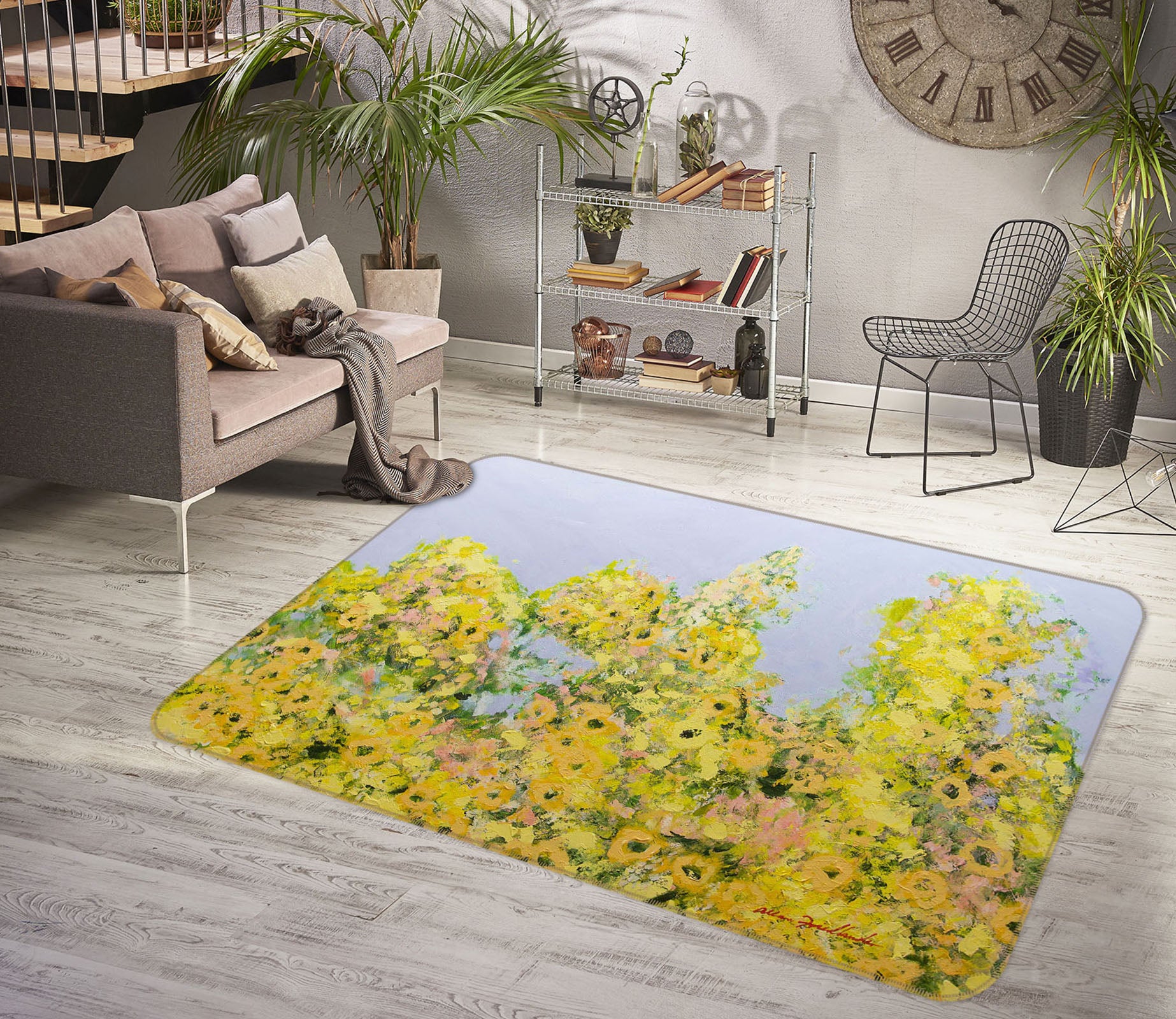 3D Yellow Rapeseed 1114 Allan P. Friedlander Rug Non Slip Rug Mat