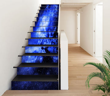 3D Dark Blue Galaxy Pattern 421 Stair Risers