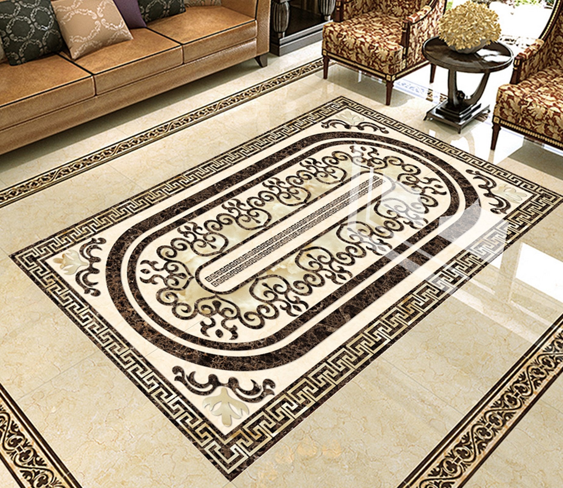 3D Black Marble Pattern WG335 Floor Mural Wallpaper AJ Wallpaper 2 