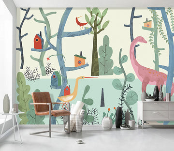 3D Forest Dinosa WG085 Wall Murals