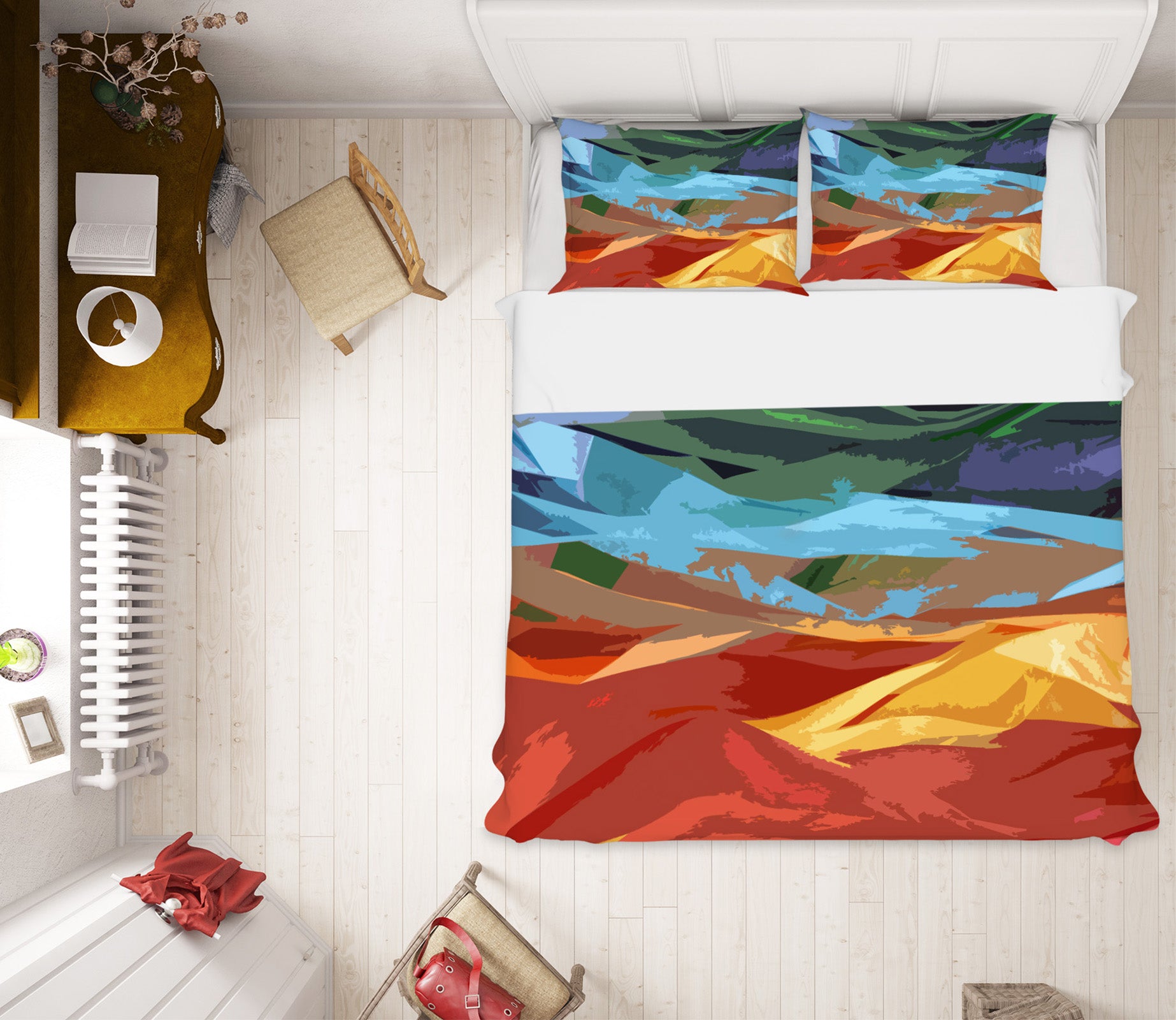 3D Colored Mountains Final 70171 Shandra Smith Bedding Bed Pillowcases Quilt