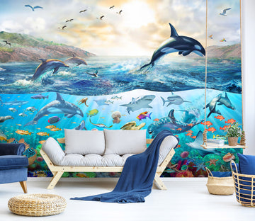 3D Ocean Panorama 1408 Adrian Chesterman Wall Mural Wall Murals